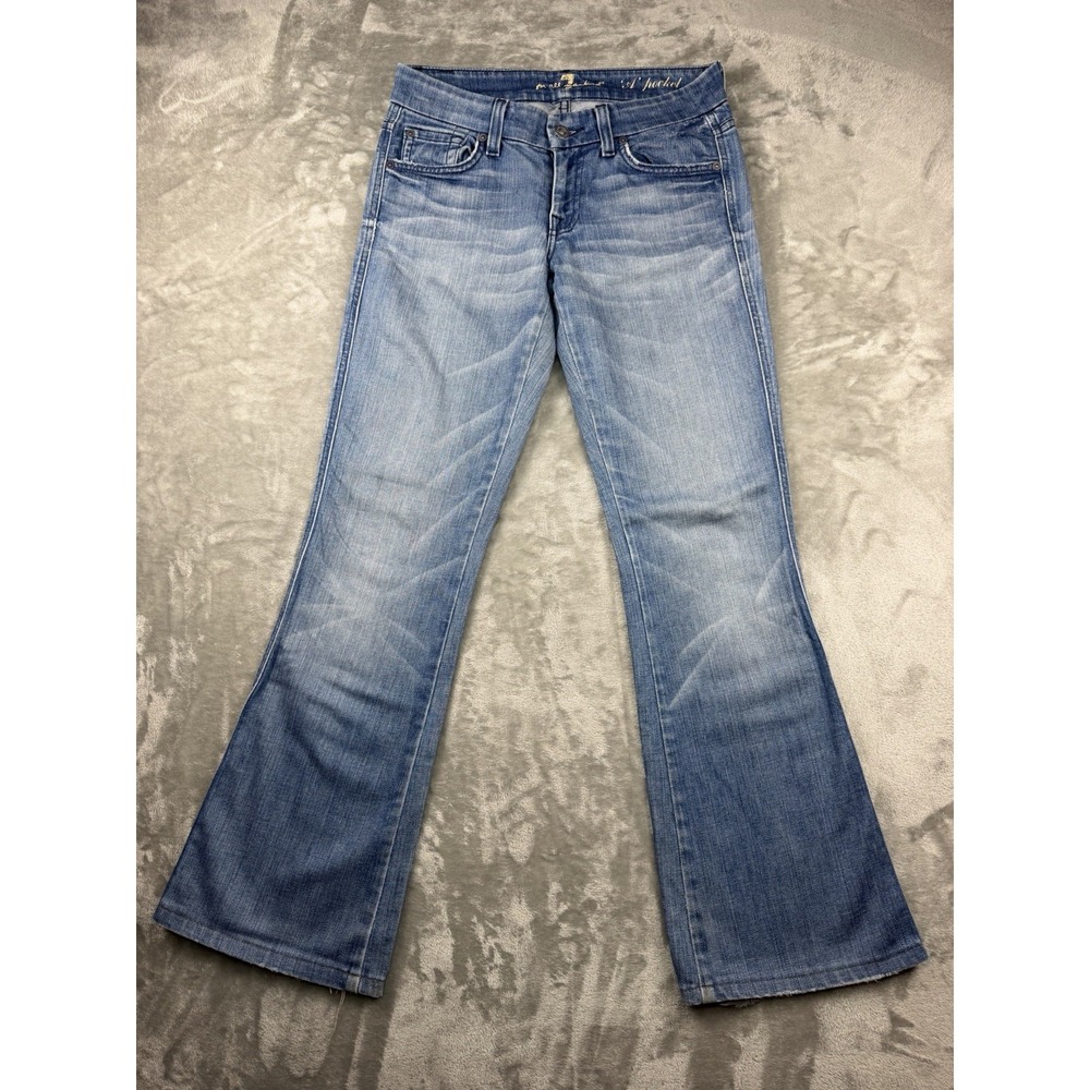 7 For All Mankind Jeans Womens 26 A Pocket Amsterdam Begonia Blue Flare USA
